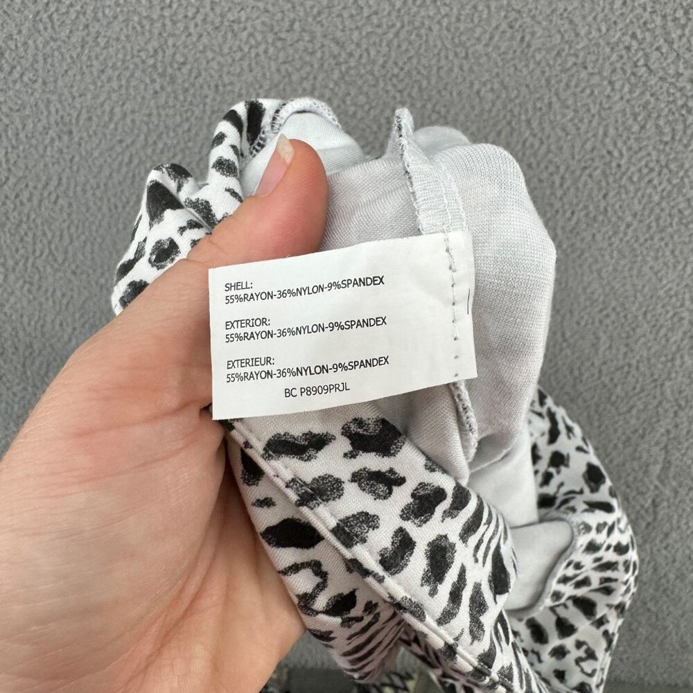 Lena Gabrielle Animal Print Pants Womens Black White Pull On Stretch Size 12 - Picture 6 of 10